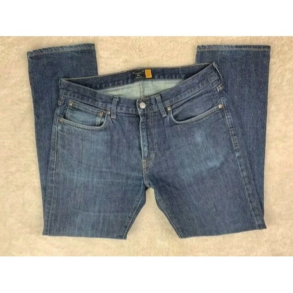 J. Crew Size 33x32 Mens Jeans (Actual Inseam 29 Inches) Straight Leg Dark Wash